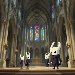 side view inside a medieval church, studio ghibli, pixar and disney animation, sharp, rendered in unreal engine 5, highly detailed, digital painting, artstation, concept art, smooth, sharp focus, illustration, wide angle, artbook, wallpaper, splash art, hollow knight, promo art, dramatic lighting, art by artgerm and greg rutkowski and bo chen and jin xiaodi