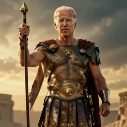 joe biden!!! as as leonidas in 3 0 0 movie, epic cinematic film, golden hour lighting, moody sky, 8 k
