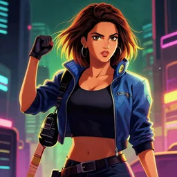 Priyanka Chopra as the protagonist in Cyberpunk anime