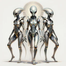 symmetry!! portrait of three legged alien hybrid, tech wear, scifi, glowing lights!! intricate elegant, highly detailed, digital painting, artstation, concept art, smooth, sharp focus, illustration, art by artgerm and greg rutkowski and alphonse mucha