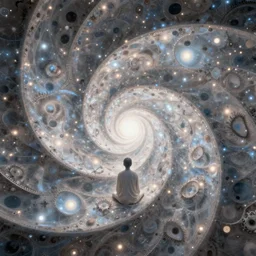 high depth, inside fractals!! calm, healing, resting, life, hybrids, scifi, glowing lights!!, published concept art, mixed medias, image overlays, sharp focus, thin glowing wires, winning illustration, art by greg rutkowski and alphonse mucha, singularity!!!, 3 6 0 projection