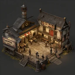 brotherhood of steel saloon from fallout : new vegas game, matte painting,