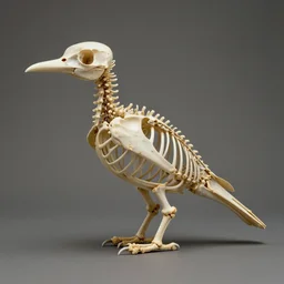 bird made of bird bone structures, bone structure photograph by naturalist museum