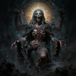 the transcendent being embodying fundamental fear, studio light, photorealistic, detailed photography, divinity, awful, cosmic horror, religious art
