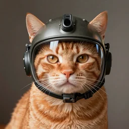 an orange tabby cat with a machine gun helmet, artstation, concept art, smooth, sharp focus, illustration, art by artgerm and greg rutkowski and alphonse mucha