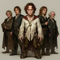 wideangle!! portrait shot of johnny depp as gollum in the lord of the rings, intricate, elegant, highly detailed, centered, digital painting, artstation, concept art, smooth, sharp focus, illustration, artgerm, tomasz alen kopera, peter mohrbacher, donato giancola, joseph christian leyendecker, wlop, boris vallejo