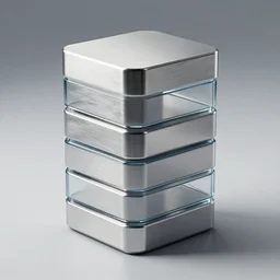 idea for stacked box - shaped mass, stainless steel and glass, trending on behance, keyshot 1 1