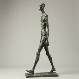 sculpture of a walking man, in the style of alberto giacometti