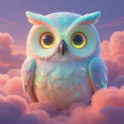 pareidolia pareidolia fluorescent soft pleasing - palette friendly colossal gentle friendly giant mystical spirit owl - inspired goddess ghost queen goddess leviathan of the turbulent wind, eyes, character portrait, close - up, pleasing palette, undulating nebulous sunset clouds, coral - colored adorable, friendly, idyllic cumulonimbus matte painting from fantasia pastel from fantasia ( 1 9 4 1 )