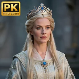 photo of a beautiful nordic queen with ornate crown and robes, highly detailed, 4k, HDR,