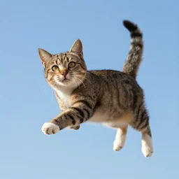 a cat in the sky, photorealist