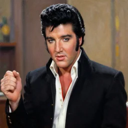 film still of elvis presley on seinfeld, seinfeld, oil on canvas, intricate, portrait, 8 k highly professionally detailed, hdr, cgsociety