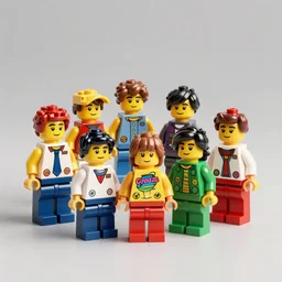 a 3D render of the cast of Grease made from LEGO, highly detailed, 4k, Octane render