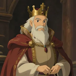 portrait of a medieval old king, elegant, highly detailed, smooth, art by studio ghibli and disney and and tom whalen, artstation, 8 k