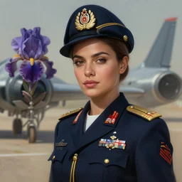 epic professional digital airbrush art of attractive female iranian airforce captain, by leesha hannigan, iris van herpen, joelle jones, artstation, cgsociety, wlop, epic, realistic, gorgeous, detailed, cinematic, masterpiece