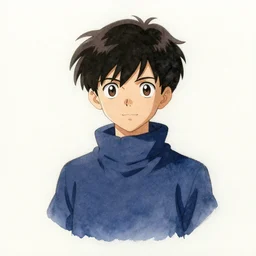 A watercolor portrait of a character from Mob Psycho 100, 4k, in the style of Berserk, trending on artstation, tasteful, bokeh, hyperrealistic, highly detailed, good proportions