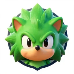 behance hd, 3 d head of green hedgehog, cgsociety, symmetrical logo, a digital painting by marvel, cgsociety, pop surrealism