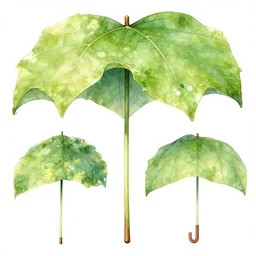 drawings featuring leaf umbrellas, trending on pixiv