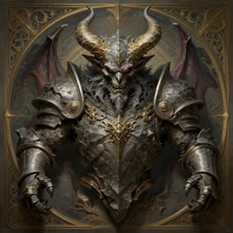 a detailed bust knight in rock, demonic, demon, symmetry, symmetrical, by greg rutkowski and justin gerard, digital art, monstrous, art nouveau, baroque style, realistic painting, very detailed, fantasy, dnd, character design, top down lighting, trending on artstation
