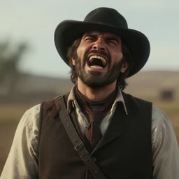 Film still of Spanish Laughing Guy, from Red Dead Redemption 2 (2018 video game), no hat, no text