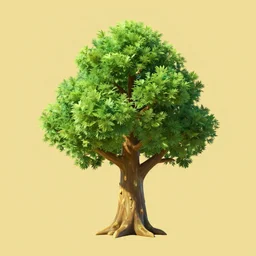 fir tree, game prop asset, single color background, style of zelda