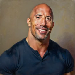 portrait painting of dwayne johnson smiling, by picasso