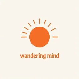 minimalist logo icon for a wandering mind, retro psychology, victo ngai, kilian eng, lois van baarle, orange, behance