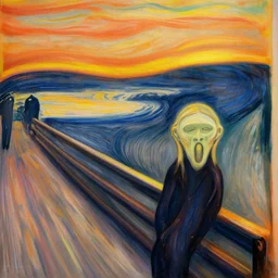 that feeling when someone kicks you in your nuts, trending on artstation, in the style of the scream by edvard munch