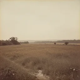 landscape photograph from the 1700s, faded, first ever photograph