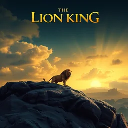 lion king movie poster, cgi, cinema, realistic