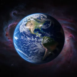 Planet system with a earth-like exoplanet, cinematic, nebulas, Chris Foss
