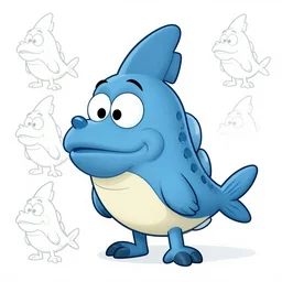 detective Columbo as an alien dog-fish, animated character design, control art, model sheet, production art, in the style of don bluth, Miyazaki, dragon’s lair, cowboy bebop, spirited away, heavy metal the movie, titan ae, space ace, treasure planet