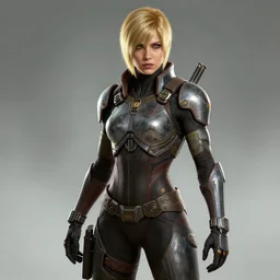 adam jensen from deus ex human revolution as a female, official game art by sebastien larroude