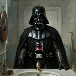 Darth Vader emerging from the bathroom by William Adolphe Bouguereau