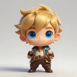 a highly detailed illustration of cute little blonde blue eyes boy, wide eyed adventurous pose, intricate, elegant, highly detailed, centered, digital painting, artstation, concept art, smooth, sharp focus, league of legends concept art, WLOP