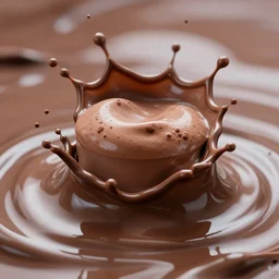 wave sweets hot chocolate milk choco lactose liquid brown dark twist splatter splash reflective river pool molten light frothy.