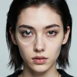 androgynous face portrait photo, randomly zooms in bug