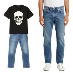 man wearing JNCO jeans and a skull shirt from Hot Topic holding an iPod and listening to Linkin Park, art nouveau, exquisitely detailed illustration by Alphonse Mucha