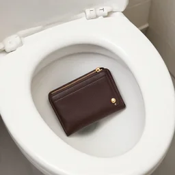 wallet laying in toilet