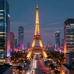 Paris futur, asian district, cyberpunk city. Trending on Artstation