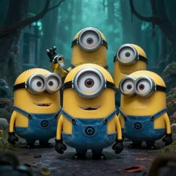 haunted minions from minions, scary scene