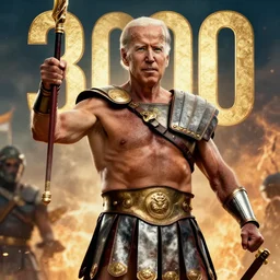 epic cinematic action shot of joe biden as leonidas in 3 0 0 movie, 8 k