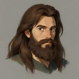 young jock portrait, long hair brown, full beard, art by studio ghibli and greg rutkowski and artgerm and ilya kuvshinov, portrait, d & d, fantasy, highly detailed, digital painting, headshot, trending on artstation, concept art, sharp focus, illustration