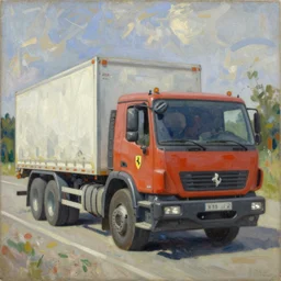 impressionist brushstrokes!!!! picasso and and richard schmid and jeremy lipking victorian loose genre loose painting full length portrait painting of a ferrari 1 8 wheeler