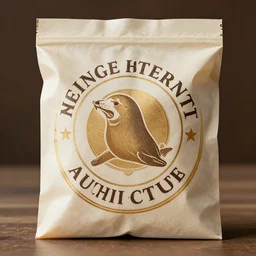 seal of authenticity, to be trusted, traditional food packaging, classy and trustworthy, hyper realistic