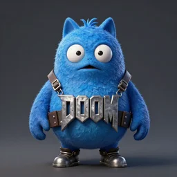 blue meanie in Doom, unreal engine, style of peter mohrbacher, 8k highly detailed