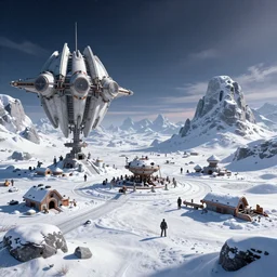A Landscape of A Star Wars Battle Field on Hoth, 8k, exquisite detail, vibrant colors, Snow, HD