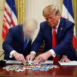 donald trump calls a press meeting to find out who ate his last puzzle piece
