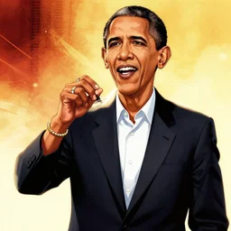 obama as a soundcloud rapper, illustration by horohiko araki