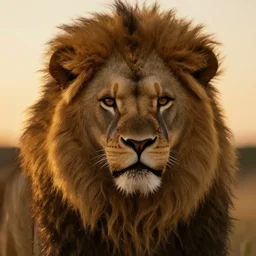 close up of brunette angry lion girl. Art by William-Adolphe Bouguereau. During golden hour. Extremely detailed. Beautiful. 4K. Award winning.